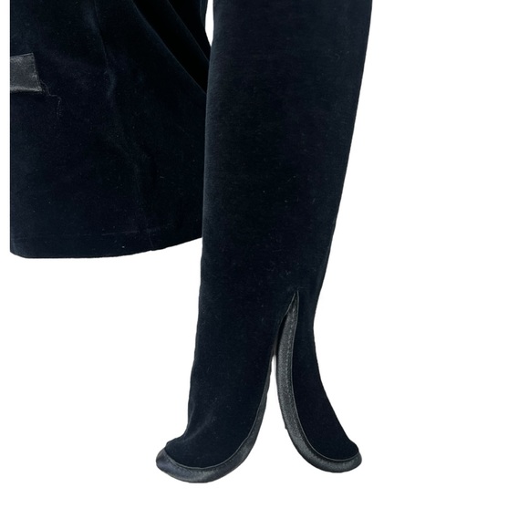 VTG 90's Black Velveteen RAYURE Paris Zip Up Jacket/ Top w/ Flared Cuffs Sz 40 - Picture 7 of 10